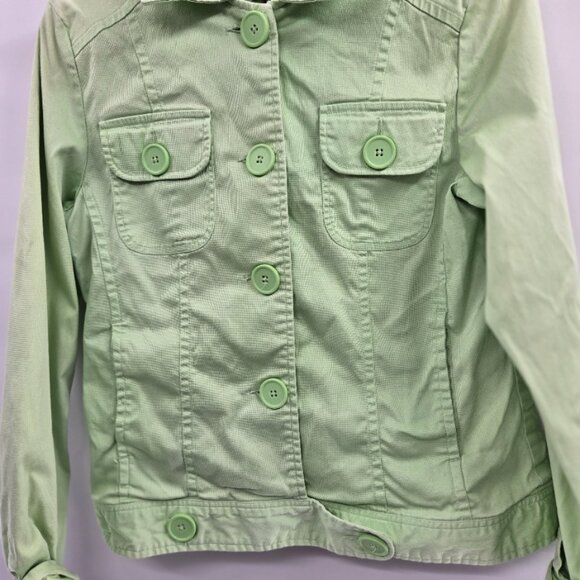 Metrostyle Green Big Buttons Long-Sleeved Jacket Size 12 - Picture 5 of 8